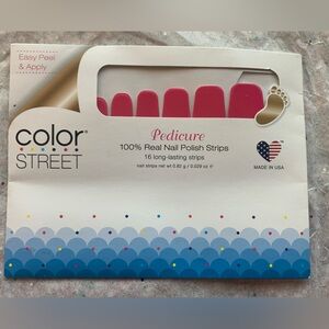Color Street ‘Seoul Sister’ Pedicure Nail Strips - Bright Pink